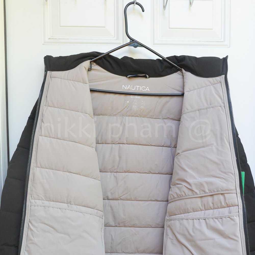 NWT Nautica Men's Puffer Bomber Jacket IN BLACK - Picture 6 of 6
